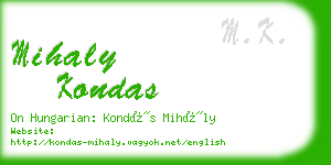 mihaly kondas business card